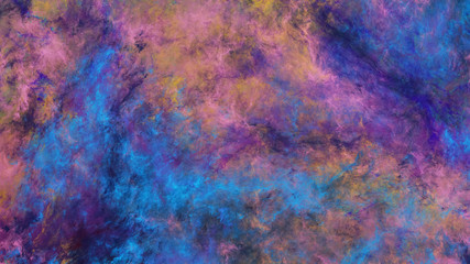 Abstract blue and violet fantastic clouds. Colorful fractal background. Digital art. 3d rendering.