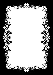 Floral Decorative Black & White Edge for Landscape Photos. Type Text Inside, Use as Overlay or for Layer Mask