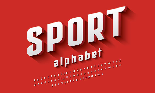 Vector of modern 3D bold alphabet design 