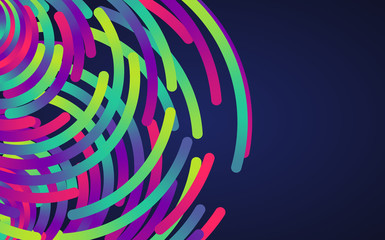 Colorful neon circles background, vector