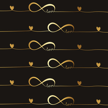 golden infinity background, vector illustration