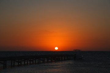 Fototapeta na wymiar Scenic Sunrises On The Caribbean Coast of Belize