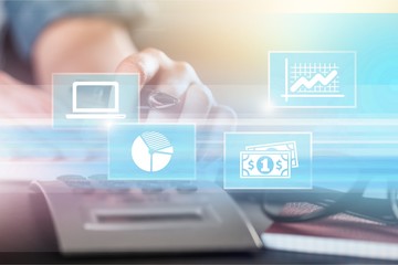 Financial data analyzing. Close-up photo of a businesswoman's