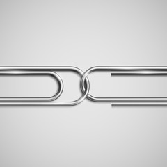 Paperclips linked together, vector