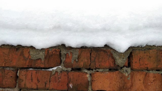 Snow on the brick