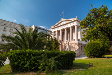 Exterior view of the Academy of Athens, Greece