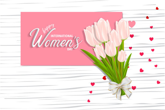 International Women's Day Vector - Happy Women's Day. 8 march international women's day greeting card.