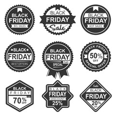 set of black friday vintage badges and labels