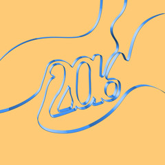 Abstract ribbon forms a year, vector illustration