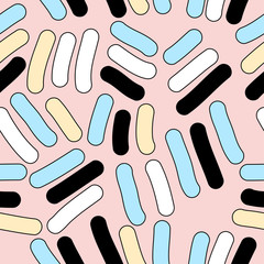 Handmade seamless pattern. Childish craft swatch for birthday card, baby nappy, wallpaper, school party advertising, shop sale poster, holiday wrapping paper, textile, bag print etc.