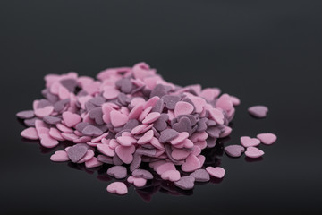 Purple ,Pink Candy Hearts,Colorful sweetss, sprinkle   pile