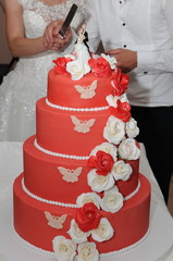  wedding cake at wedding reception.