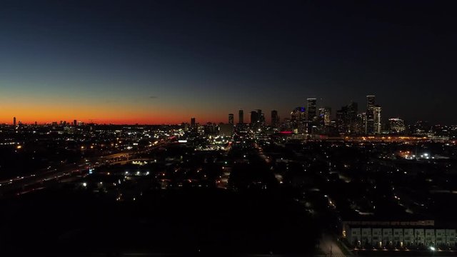 4K Drone Houston Texas Sunset Time Lapse Hyperlapse