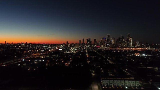 4K Drone Aerial Houston Texas Dolly Sunset