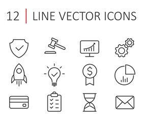 business line icon set. business line web icons for your project