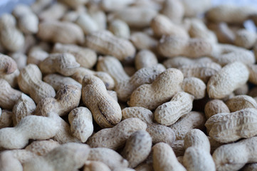 Peanuts in group on table