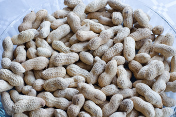 Peanuts in group on table