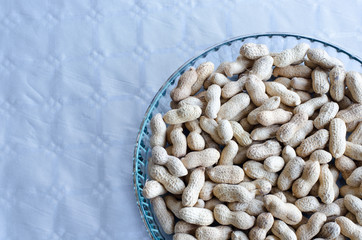 Peanuts in group on table