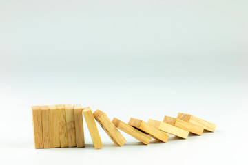stack of wood can support the collapsing domino 