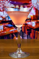 Cosmopolitan cocktail in martini glass