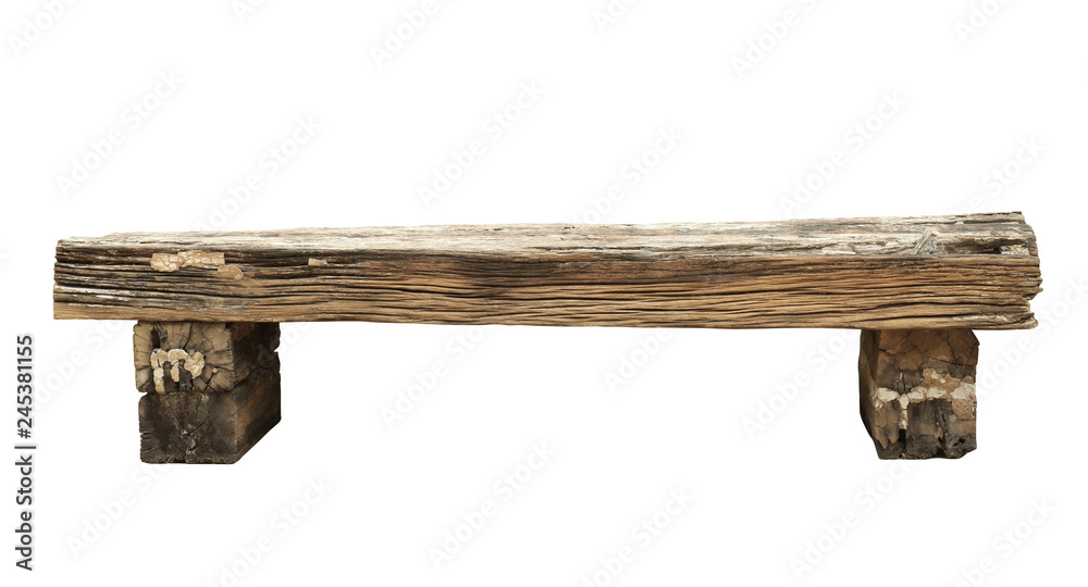 Wall mural garden bench (with clipping path) isolated on white background