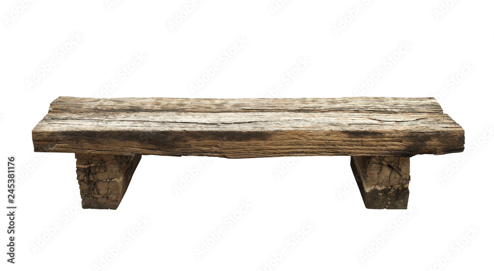 Wall mural garden bench (with clipping path) isolated on white background