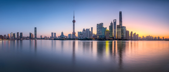Obraz premium Panorama Pudong, Szanghaj, Chińska Republika Ludowa