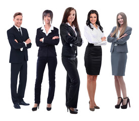 Fototapeta premium in full growth.boss and his business team standing together