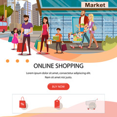 Online Shopping Flat Vector Landing Page Template