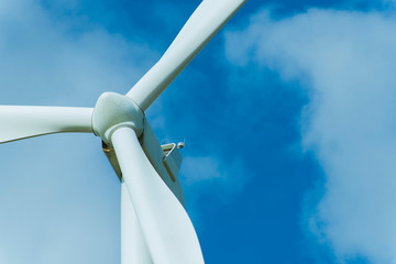 Wind turbines and the morning sky with sunlight © Surasak