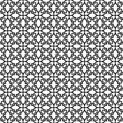 Seamless Lace Pattern With Abstract Geometric Ornament. Stylish Fashion Design Background For Invitation Card. Illustration. Black and white
