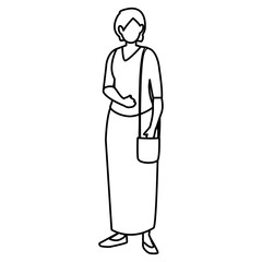 beautiful and young woman character