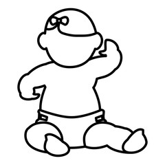 cute little girl baby character