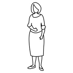 beautiful and young woman character