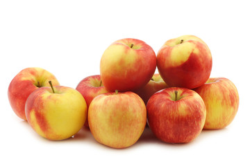 fresh "honey crunch" apples on a white background