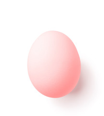 pink easter egg isolated on white with clipping path
