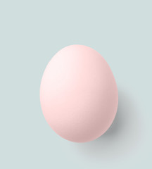 pink easter egg isolated on gray with clipping path