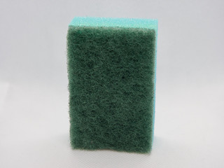 scrubbing sponge on white background