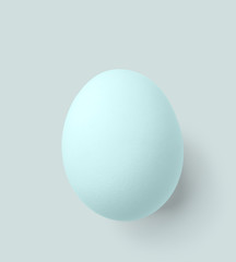 blue easter egg isolated on gray with clipping path
