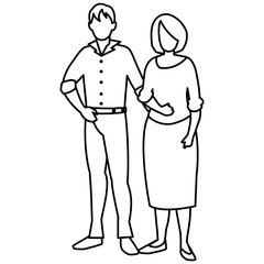 young couple avatars characters