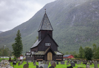 Fototapeta na wymiar Roldal Stave Church Odda Hordaland Norway Scandanavia