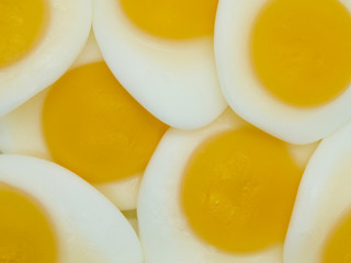 Sunny Side Up Egg Shaped Jelly on White Background