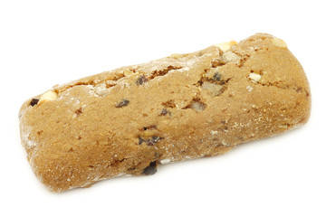 cranberry and chocolate cookies on a white background