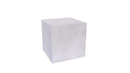 cubic stone material 3d rendering isolated include clipping path on white background