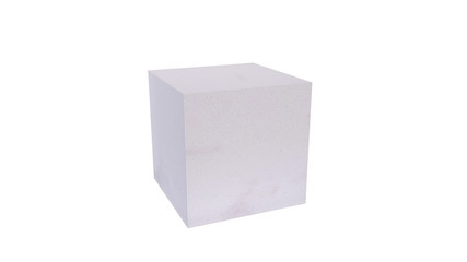cubic stone material 3d rendering isolated include clipping path on white background
