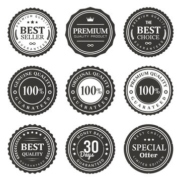 set of quality product badges and labels