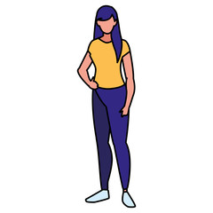 beautiful and young woman character