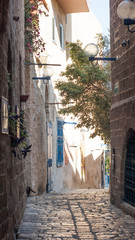 Old stone street in city Jaffa