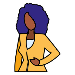 beautiful and young black woman character