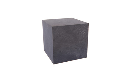 cubic stone material 3d rendering isolated include clipping path on white background